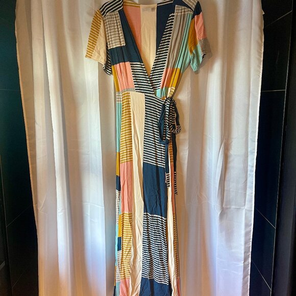 Anthropologie Positano Maxi Wrap Dress Large - Picture 3 of 9